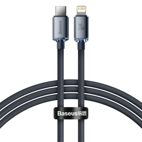 Baseus Crystal Shine kábel USB-C / Lightning 20W 2m, čierny (CAJY000301) 1