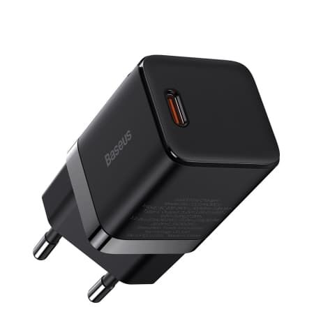 Baseus GaN3 sieťová nabíjačka USB-C 1C 30W, čierna (CCGN010101) 1