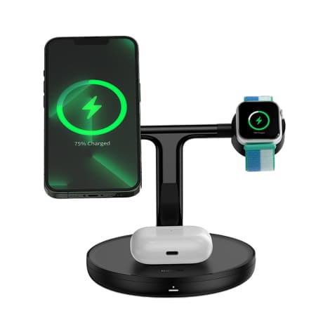 Baseus Swan Magsafe bezdrôtová nabíjačka na iPhone / AirPods / Apple Watch 15W, čierna (WXTE000101) 1