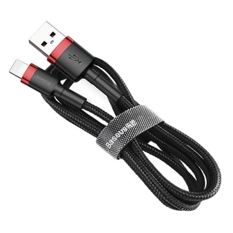 Baseus Cafule kábel USB / Lightning QC3.0 1m, čierny/červený (CALKLF-B19) 1