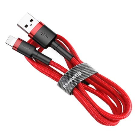 Baseus Cafule Durable Nylon Braided kábel USB / Lightning QC3.0 2m, červený (CALKLF-C09) 1