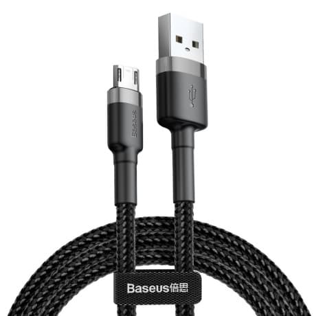 Baseus Cafule kábel USB / Micro USB QC 3.0 1.5A 2m, čierny/sivý (CAMKLF-CG1) 1