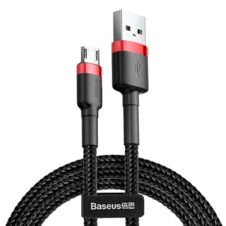 Baseus Cafule kábel USB / micro USB QC 3.0 1.5A 2m, čierny/červený (CAMKLF-C91) 1
