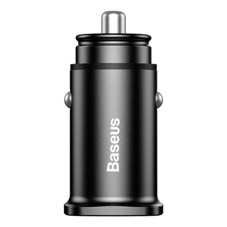 Baseus Square 2x USB QC 3.0 autonabíjačka, čierna (CCALL-DS01)