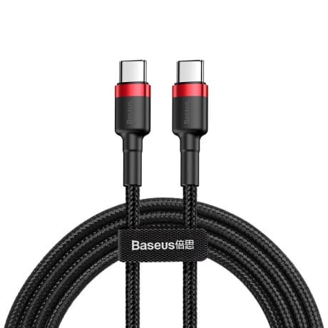 Baseus Cafule kábel USB-C / USB-C PD2.0 3A QC 3.0 2m, čierny/červený (CATKLF-H91) 1