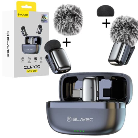 Blavec MK03 bezdrôtový lavalier mikrofón USB-C 2ks, strieborný 1