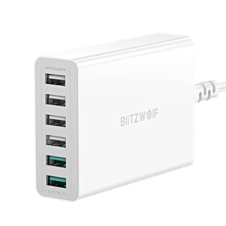 Blitzwolf BW-S15 sieťová nabíjačka 6x USB QC 60W, biela (BW-S15 EU) 1