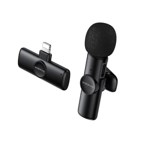 Borofone BFK16 bezdrôtový lavalier mikrofón Lightning, čierny
