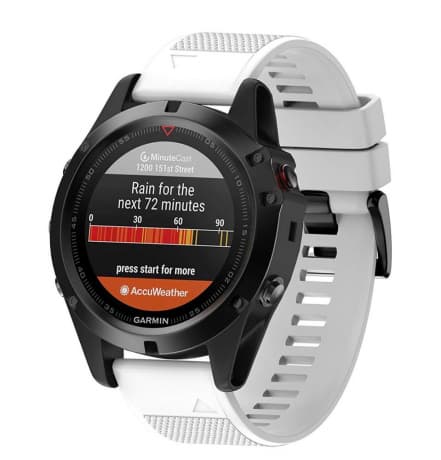 BStrap Silicone Acton remienok na Garmin Fenix 5 / 6 / 6 Pro / 7 / 8 47mm / E, white (SGA001C02) 1