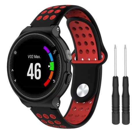 BStrap Silicone Sport remienok na Garmin Forerunner 235, black/red (SGA002C01) 1