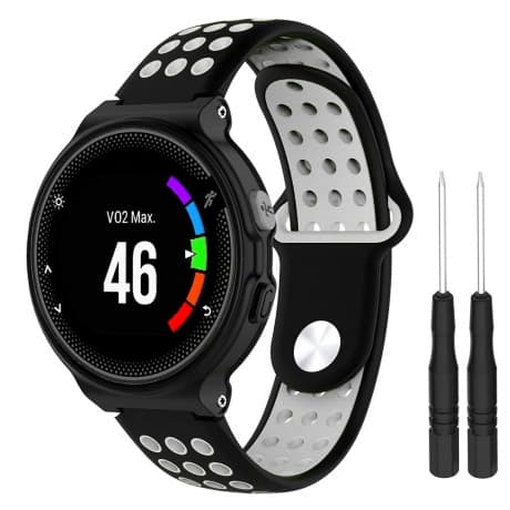BStrap Silicone Sport remienok na Garmin Forerunner 235, black/light gray (SGA002C03) 1
