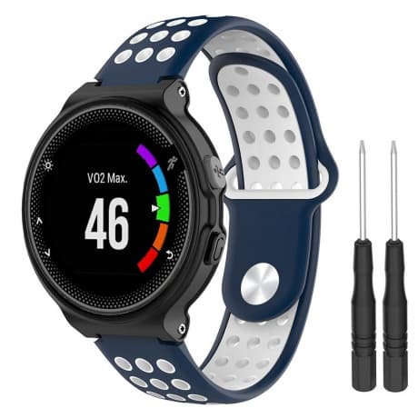 BStrap Silicone Sport remienok na Garmin Forerunner 235, dark blue/white (SGA002C07) 1