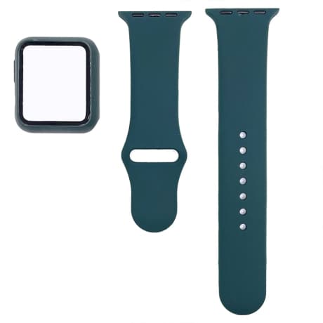 BStrap Silicone remienok s puzdrom na Apple Watch 38mm, dark green (SAP012C04) 1