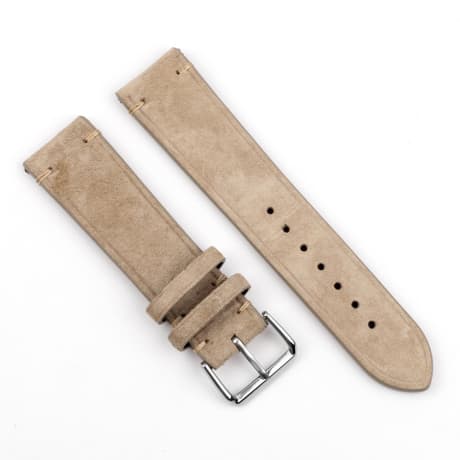 BStrap Suede Leather remienok na Garmin Vivoactive 5, beige 1