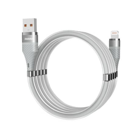 Dudao Self Organizing magnetický kábel USB / Lightning 5A 1m, sivý (1xsL light gray) 1