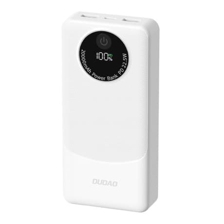 Dudao K12Pro Power Bank 20000mAh USB / USB-C 22.5W, biely 1