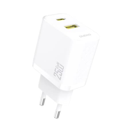 Dudao A26T GaN sieťová nabíjačka USB / USB-C 25W, biela