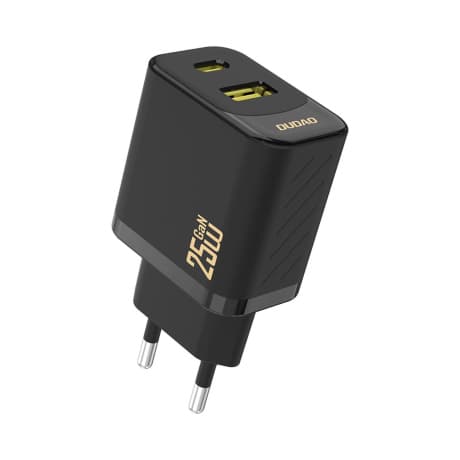 Dudao A26T GaN sieťová nabíjačka USB / USB-C 25W, čierna 1