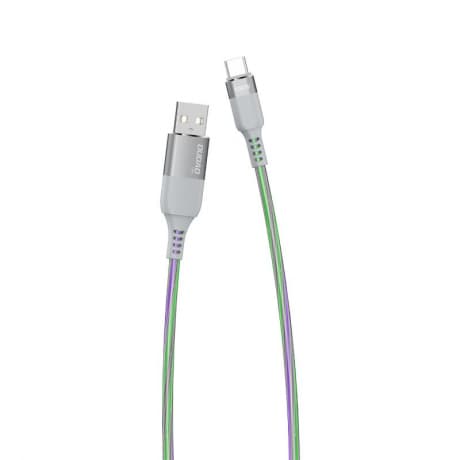 Dudao L9X Flowing Light kábel USB / USB-C 5A 1m, sivý (L9XT) 1