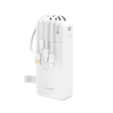 Dudao K11 Pro Power Bank 20000mAh + kábel USB / USB-C / Lightning / Micro USB 10W, biely