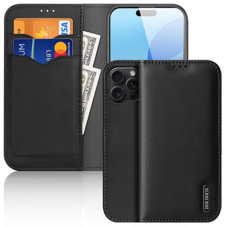Dux Ducis Hivo knižkové puzdro na iPhone 16 Pro, čierne 1
