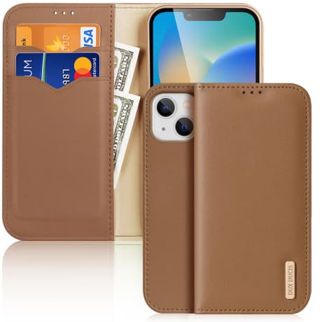 Dux Ducis Hivo knižkové puzdro na iPhone 14 Plus, hnedé 1