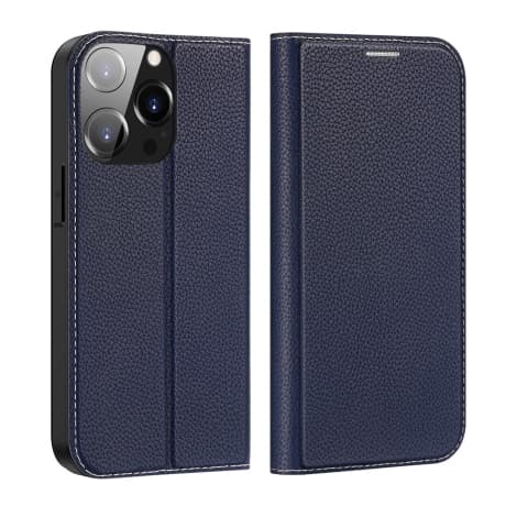 Dux Ducis Skin X2 knižkové kožené puzdro na iPhone 14 Pro, modré 1