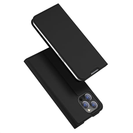 Dux Ducis Skin Pro knižkové kožené puzdro na iPhone 14 Pro Max, čierne 1