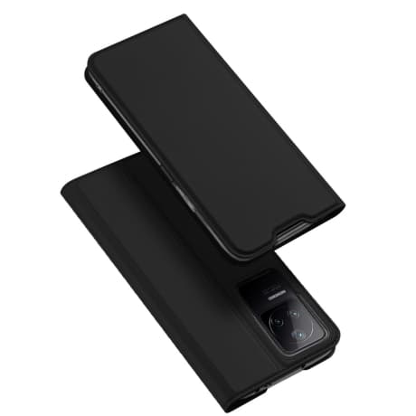 Dux Ducis Skin Pro knižkové kožené puzdro na Xiaomi Poco F4 5G, čierne 1