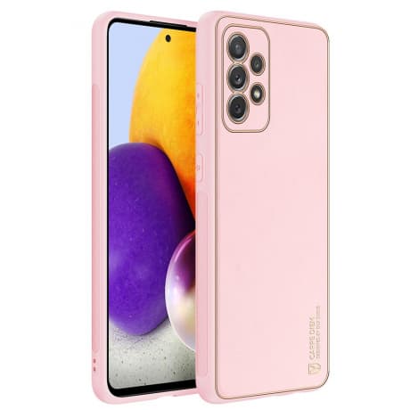 DUX DUCIS Yolo kožený kryt na Samsung Galaxy A72 4G, ružový 1