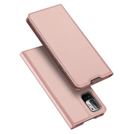 Dux Ducis Skin Pro knižkové kožené puzdro na Xiaomi Redmi Note 10 5G / Poco M3 Pro, ružové 1