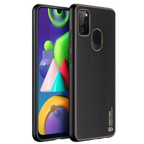 DUX DUCIS Yolo kožený kryt na Samsung Galaxy M30s, čierny 1