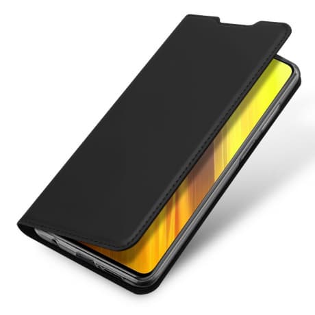 DUX DUCIS Skin Pro knižkové kožené puzdro na Xiaomi Poco M3 / Redmi 9T, čierne 1