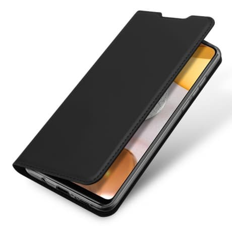 DUX DUCIS Skin Pro knižkové kožené puzdro na Samsung Galaxy A42 5G, čierne