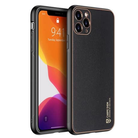 DUX DUCIS Yolo kožený kryt na iPhone 12 Pro Max, čierny 1