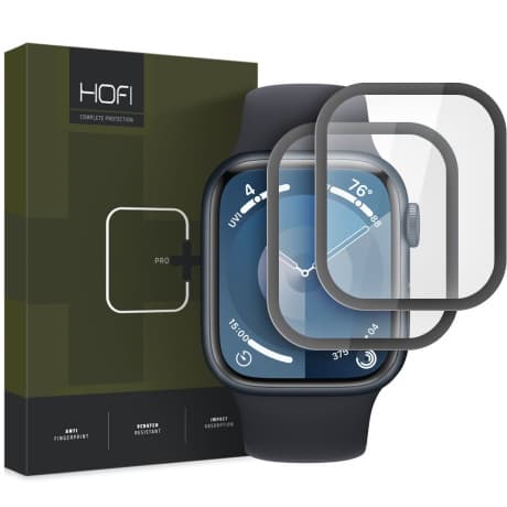 HOFI Hybrid 2x ochranné sklo na Apple Watch 7 / 8 / 9 45mm, čierne 1