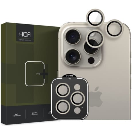 HOFI Camring ochranné sklo na kameru na iPhone 15 Pro / 15 Pro Max, titanium 1