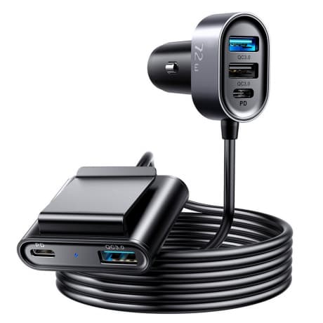 Joyroom JR-CL05 autonabíjačka 3x USB QC3.0 / 2x USB-C PD 75W 1.5m, čierna (JR-CL05) 1