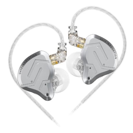 KZ ZSN PRO 2 hybridné HiFi slúchadlá do uší, strieborné 1