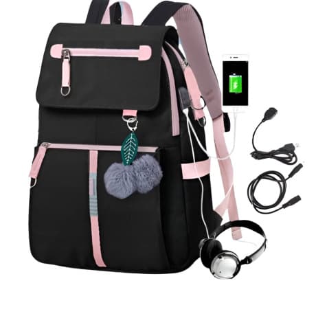 Livefy batoh s USB káblom Aura 2, čierny 1