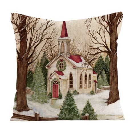Livefy vianočná obliečka na vankúš 45x45cm, Church 1