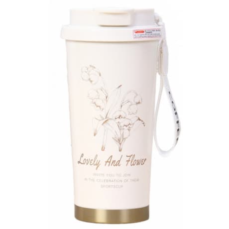 Livefy termohrnček Lovely Flower 550ml, béžový