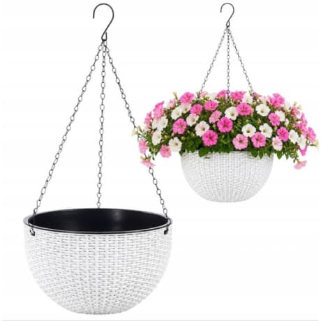 Livefy závesný kvetináč Flowers 26cm, biely 1