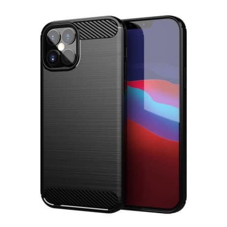 MG Carbon Case Flexible silikónový kryt na iPhone 12 Pro Max, čierny 1