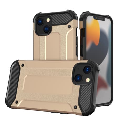 MG Hybrid Armor plastový kryt na iPhone 13, zlatý 1