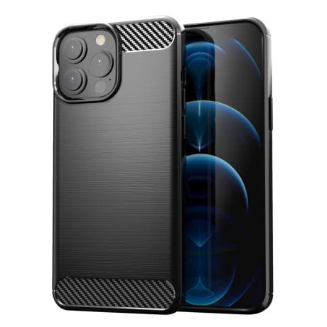 MG Carbon Case Flexible silikónový kryt na iPhone 13 Pro Max, čierny 1