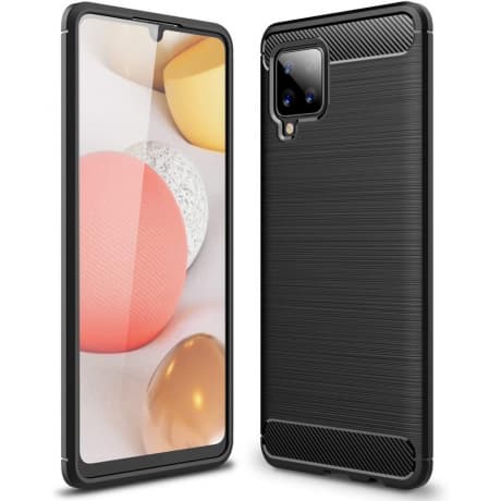 MG Carbon Case Flexible silikónový kryt na Samsung Galaxy A42 5G, čierny 1