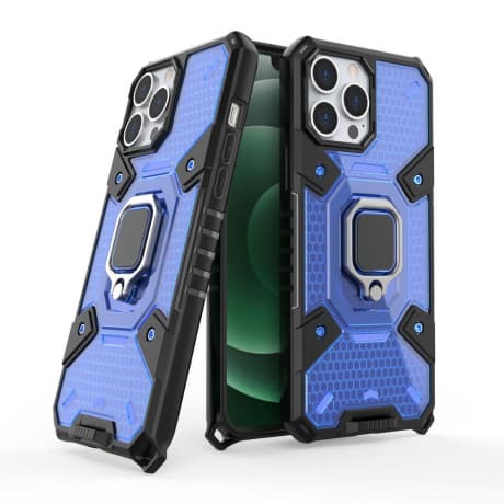 MG Capsule Ring plastový kryt na iPhone 13, modrý 1