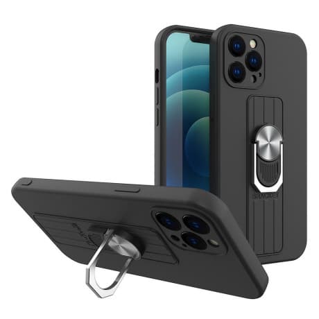 MG Ring silikónový kryt na iPhone 12 Pro, čierny 1