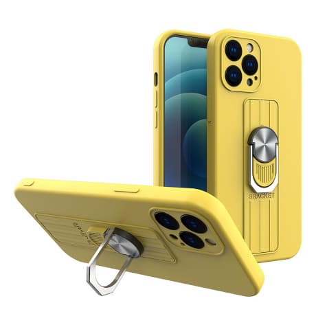 MG Ring silikónový kryt na iPhone 12 Pro, žltý 1
